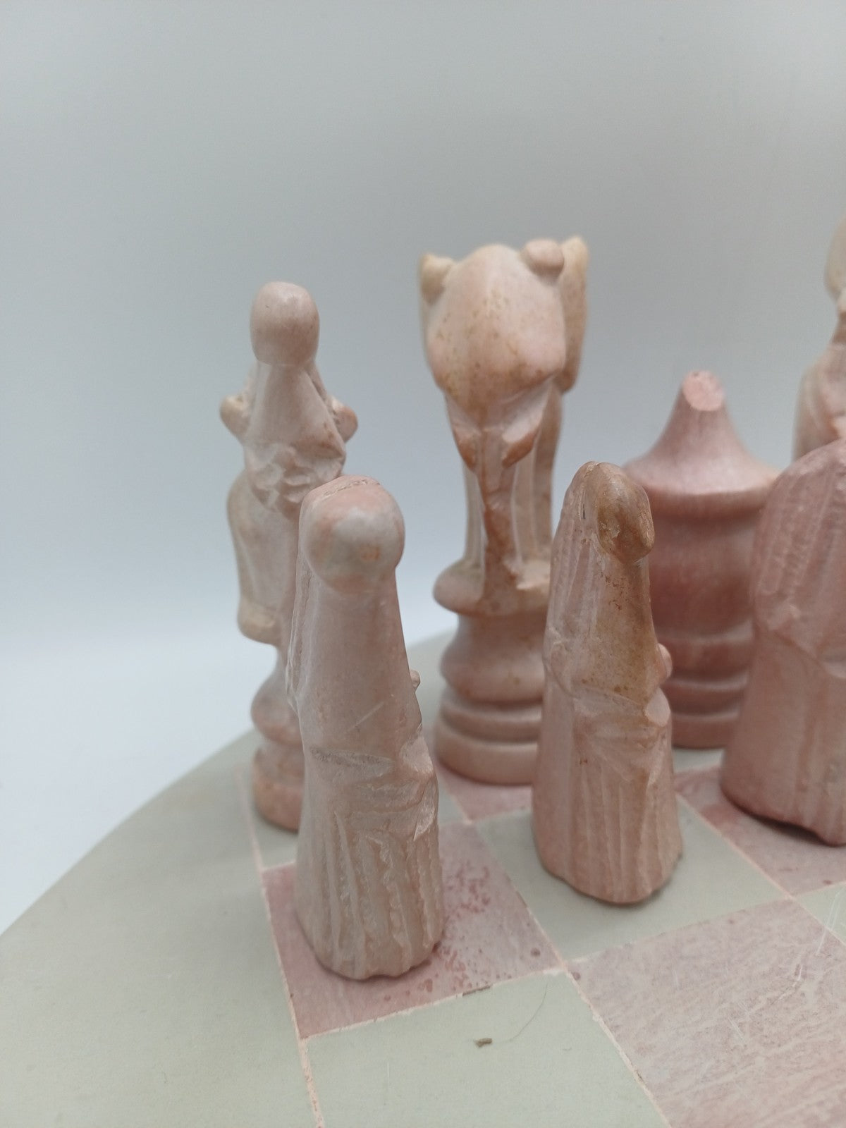 Échiquier en Pierre à Savon – Vintage – Rose et Blanc - Collection AR CONCEPT