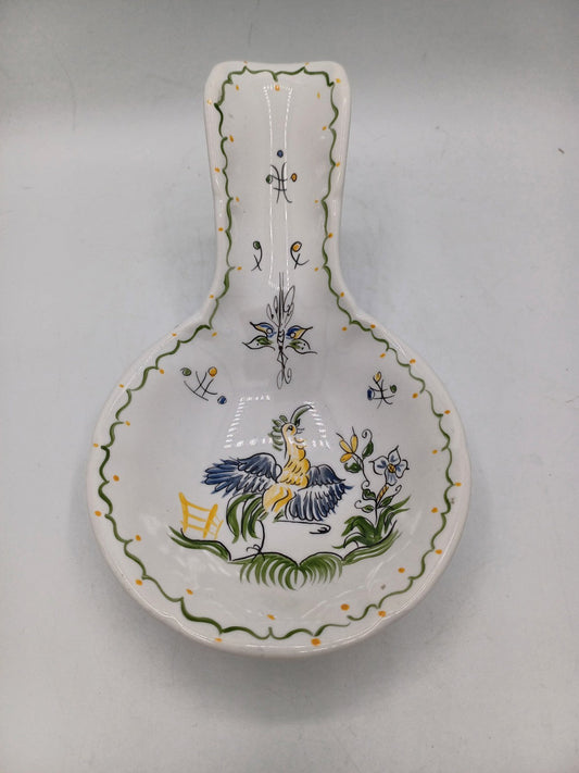 Repose-Cuillère en Faïence Peint à la Main – Style Moustier AR CONCEPT