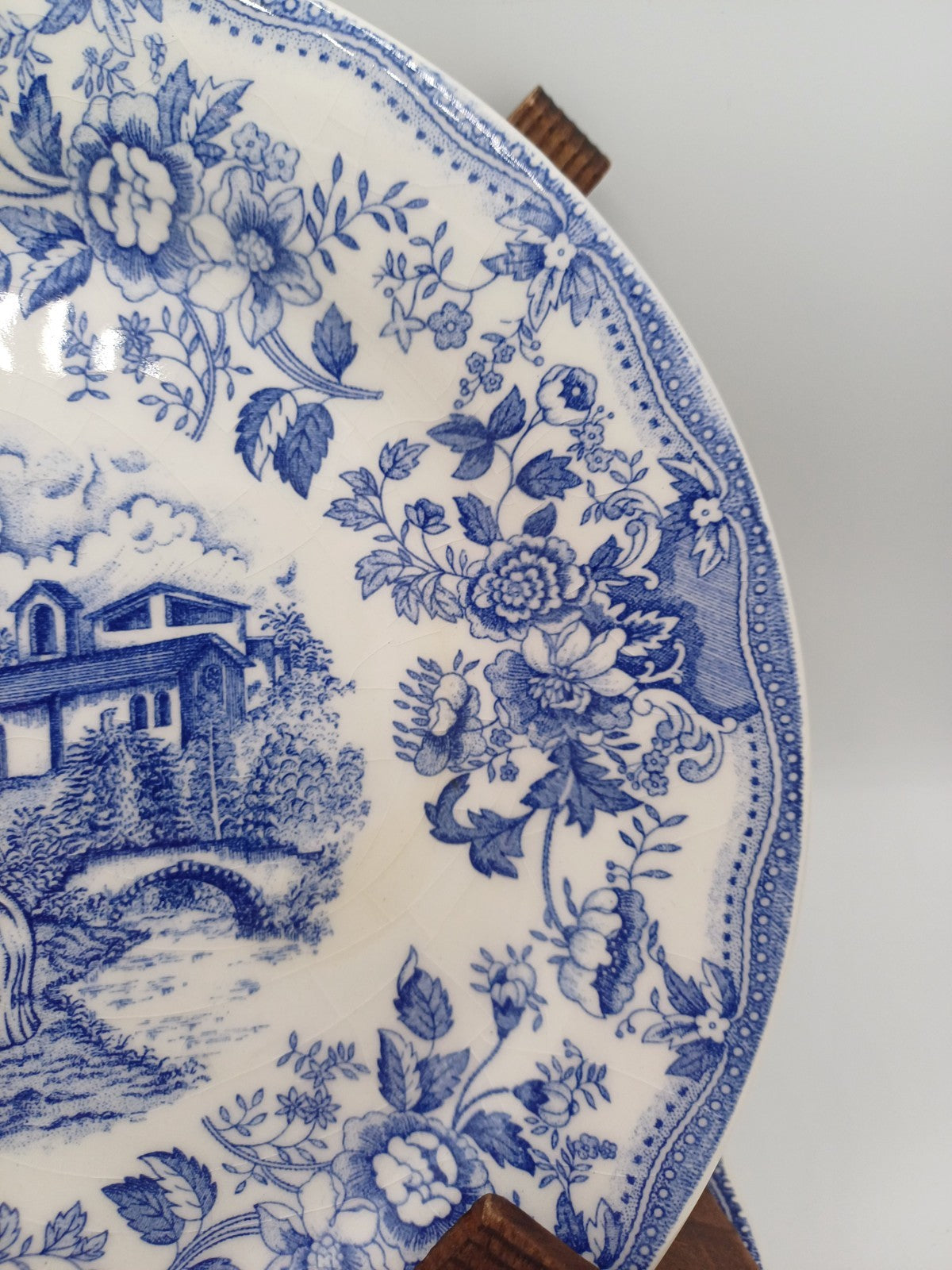 Lot de 2 Assiettes à Dessert – Ironstone Tableware, Décor Floral Bleu AR CONCEPT