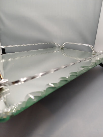 Plateau en verre biseauté torsadé